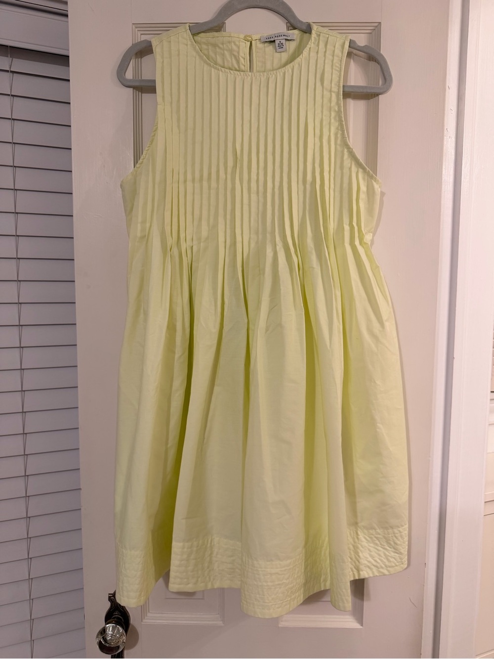 Free Assembly Yellow Sleeveless Pleated Dress w/ Pockets